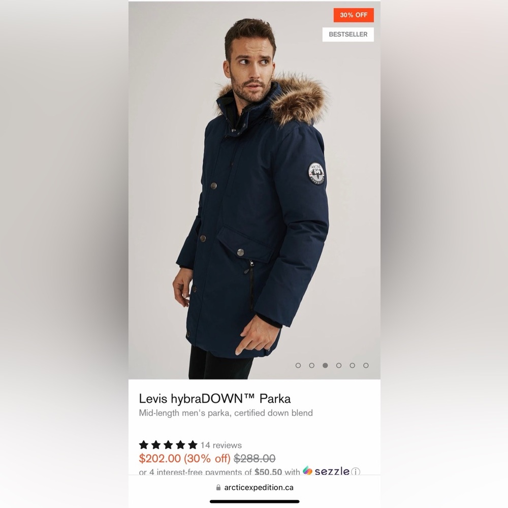 Levis hybraDown parka Arctic expedition jacket
